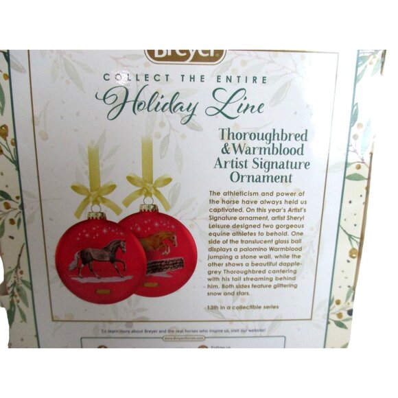 Breyer 2021 Artist Signature Holiday Ornament Thoroughbred and Warmblood - Picture 8 of 8